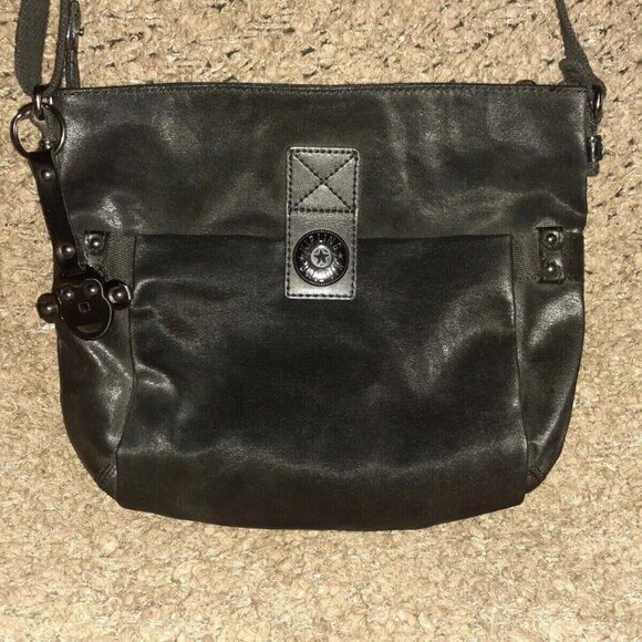 KIPLING-Black Coated Leah w/City Monkey-Messenger/Cross/Shoulderbag-Excellent - Picture 2 of 9